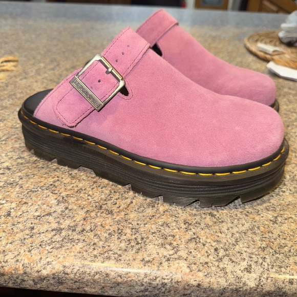 Dr. Martens Pink Suede Mules - Picture 3 of 4